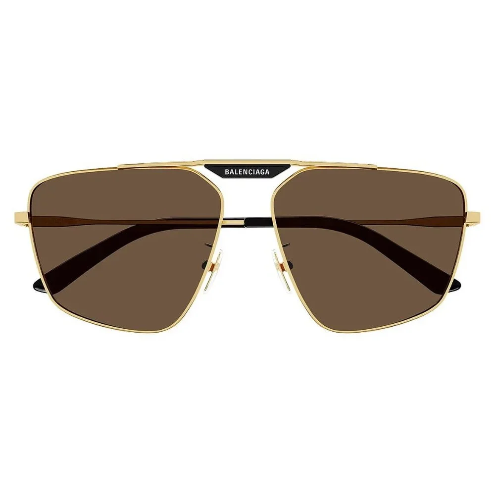 NEW BALENCIAGA SUNGLASSES BB0246SA 003 GOLD UNISEX EYEWEAR